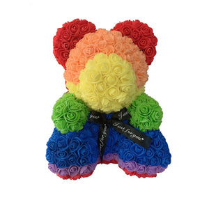 Rainbow Rose Bear 40cm