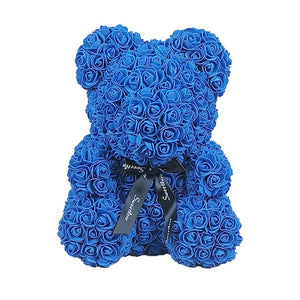 Navy Blue Rose Bear 40cm