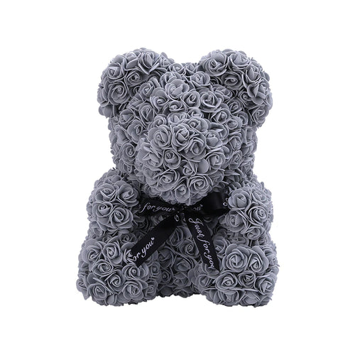 Calm Gray Rose Bear 40cm