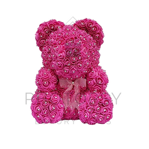 Cadeau de luxe ours rose en diamant