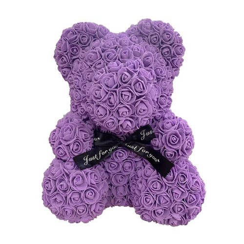Violet Purple Rose Bear 40cm