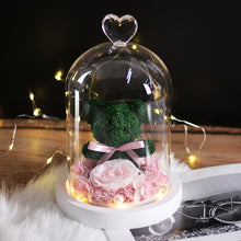 Load image into Gallery viewer, Beauty &amp; Beast Rose Bear in Glass