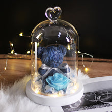 Load image into Gallery viewer, Beauty &amp; Beast Rose Bear in Glass