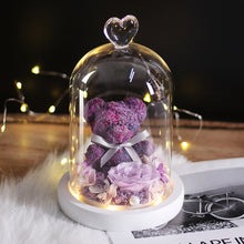 Load image into Gallery viewer, Beauty &amp; Beast Rose Bear in Glass