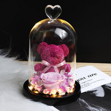 Load image into Gallery viewer, Beauty &amp; Beast Rose Bear in Glass