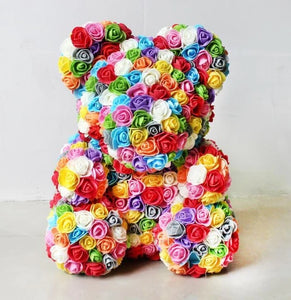 Multicolour Rose Bear 40cm