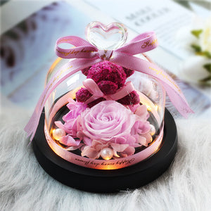 Midnight Rose in Glass Dome