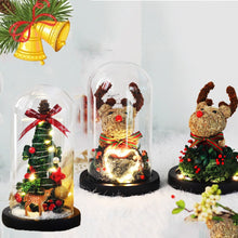 Load image into Gallery viewer, Christmas Rose Reindeer in Glass Dome