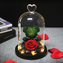 Load image into Gallery viewer, Beauty &amp; Beast Rose Bear in Glass